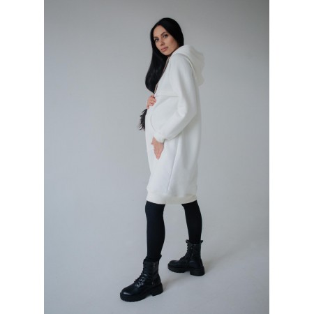 Костюм: лосины и утепленное платье-худи для беременных и кормящих мам с секретом для кормления Инь-Янь